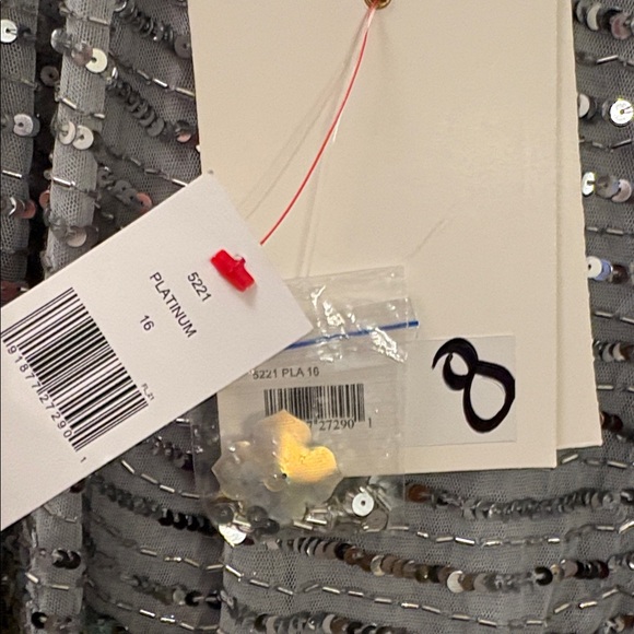 NWT Mac Duggal Silver Beaded Gown GORGEOUS - Picture 11 of 14